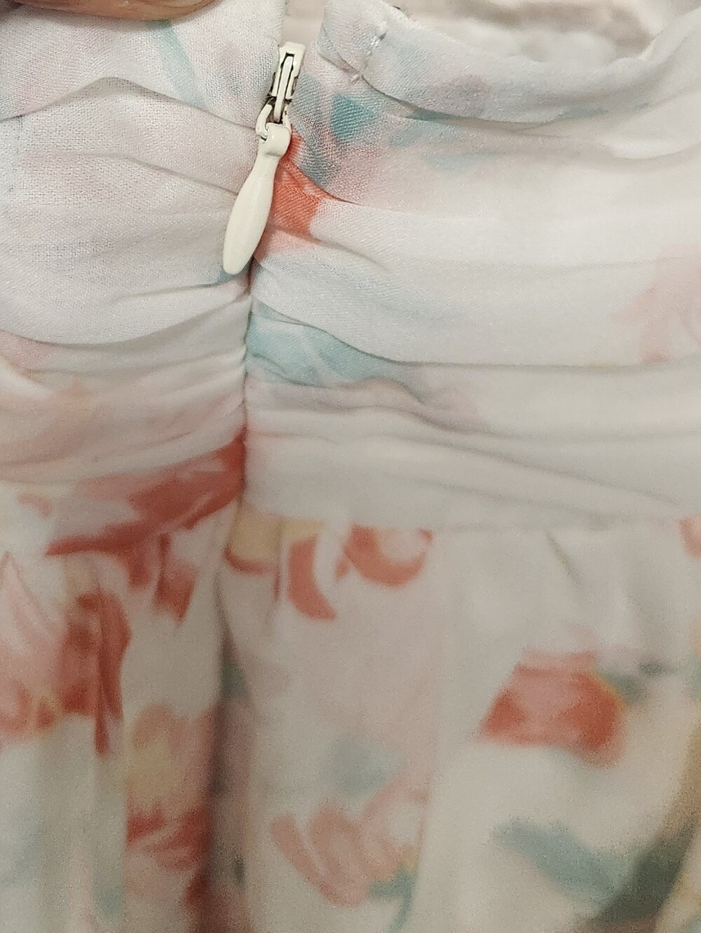 Abercrombie & Fitch Pastel Floral Chiffon Plunge Open Back Mini Dress M - Picture 7 of 15